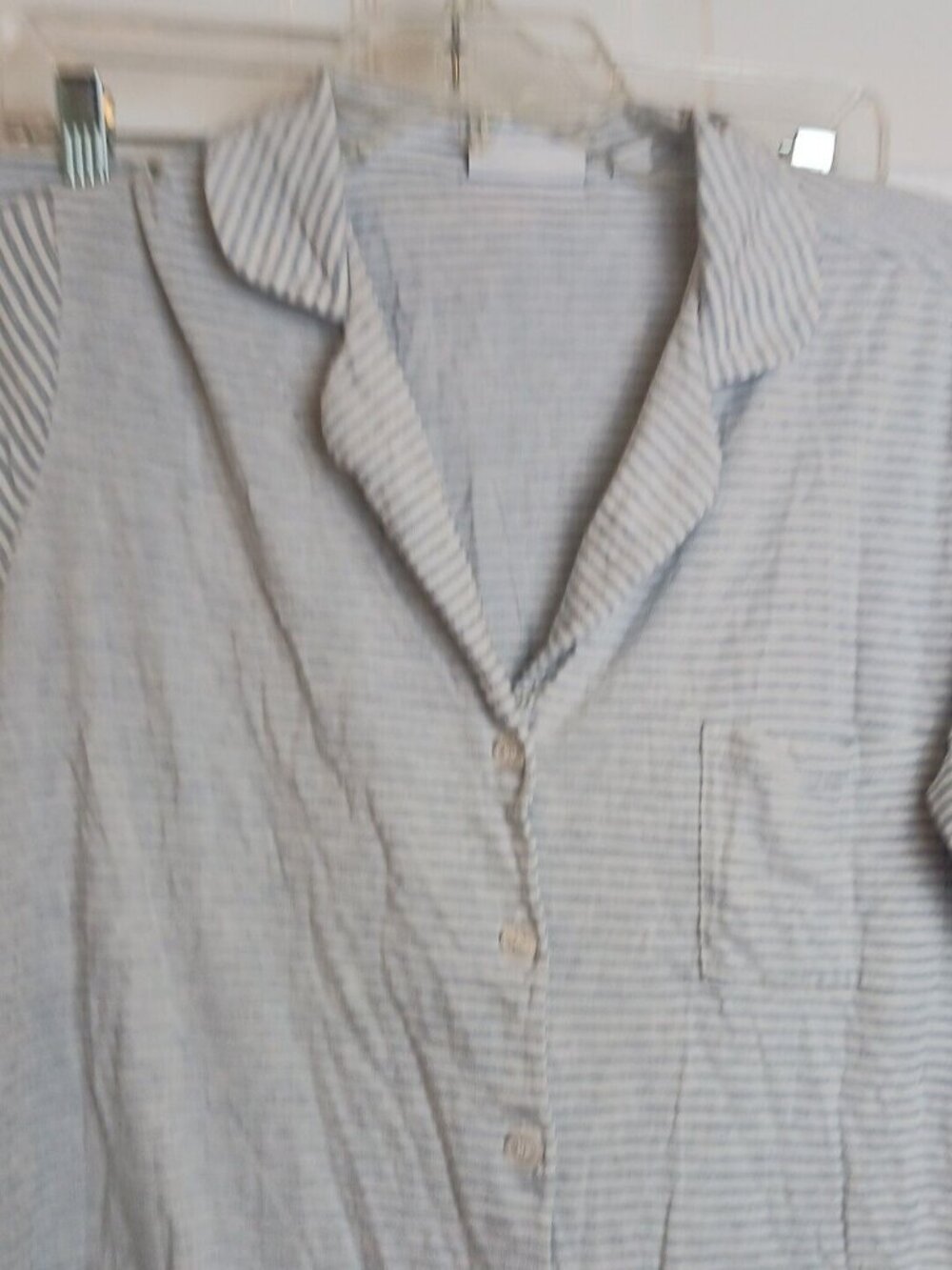 Van Winkle & Co Pajama Set Womens Large \ Striped Button Long Sleeve Pants #D-40 - Picture 9 of 13